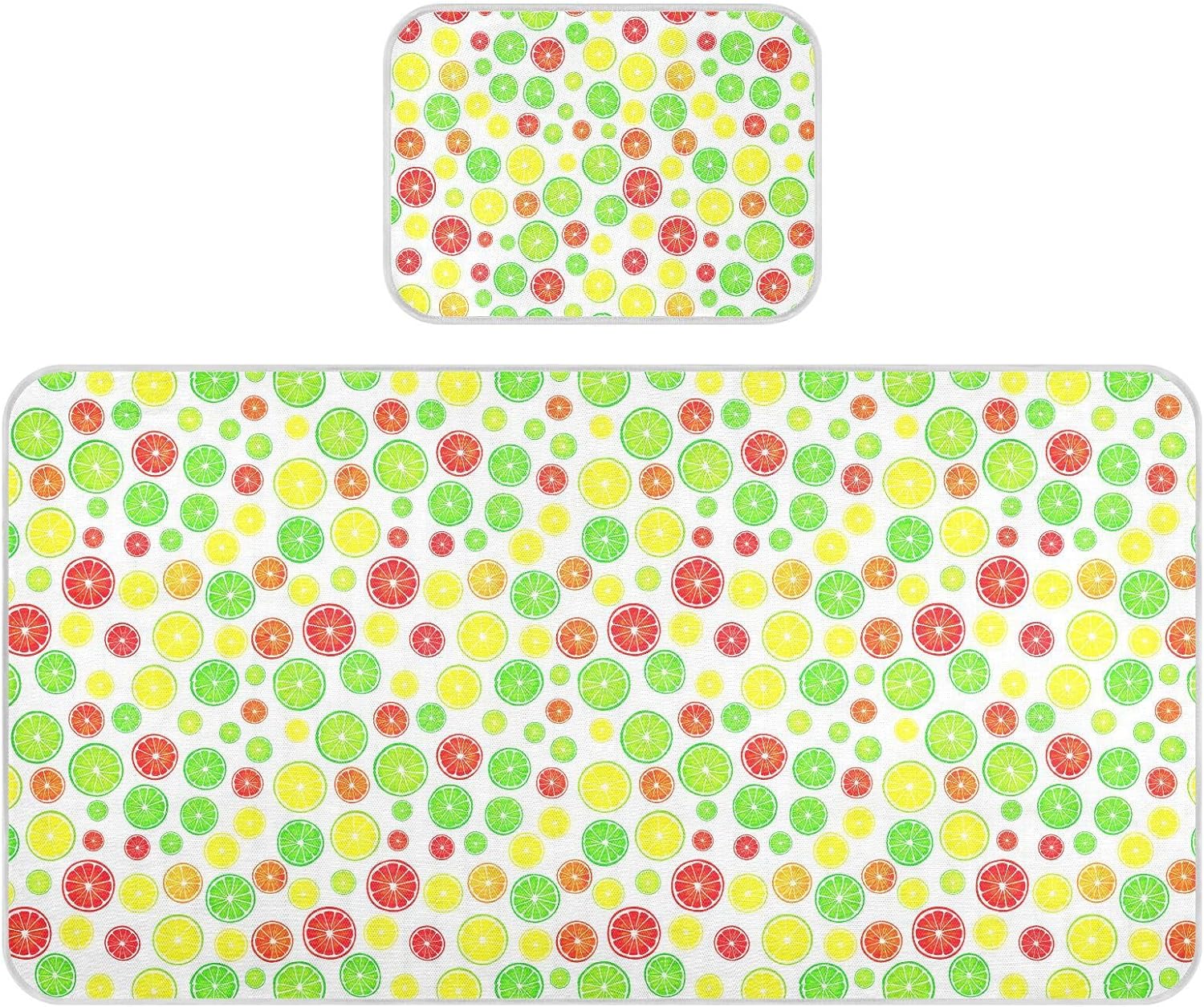 Baby Cooling Mat Fruit Slices Ice Silk Breathable Mesh Summer Crib Mattress Pad with Pillowcase, Soft Cooling Sleeping Surface for Infant & Toddler, 52"x28"