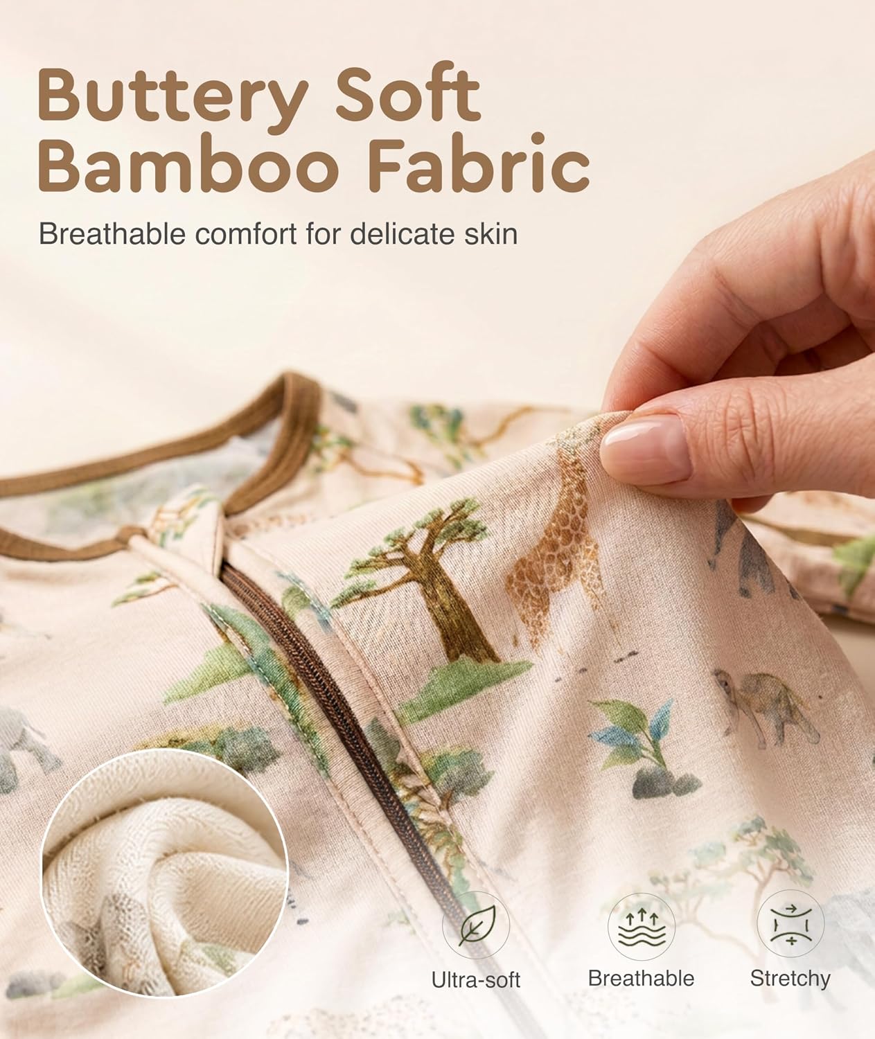 Baby Blues & Pink Viscose from Bamboo Baby Pajamas, 2-Way Zipper Convertible Footie Sleeper, Boys & Girls