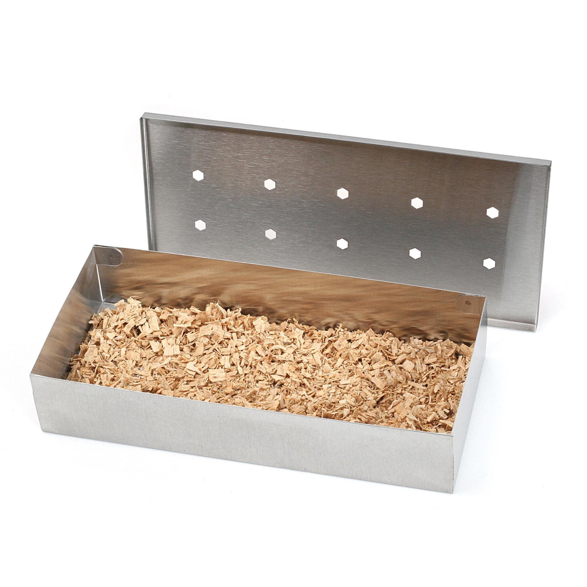 Wenco Scatola per affumicatura in acciaio inox 20x9,5x4 cm resistente al calore per barbecue