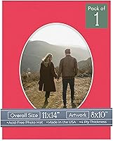 Vista 105 de CountryArtHouse Marco ovalado de 11 x 14 pulgadas, sin ácido, con núcleo blanco, corte biselado para fotos de 8 x 10 pulgadas, se adapta a marcos