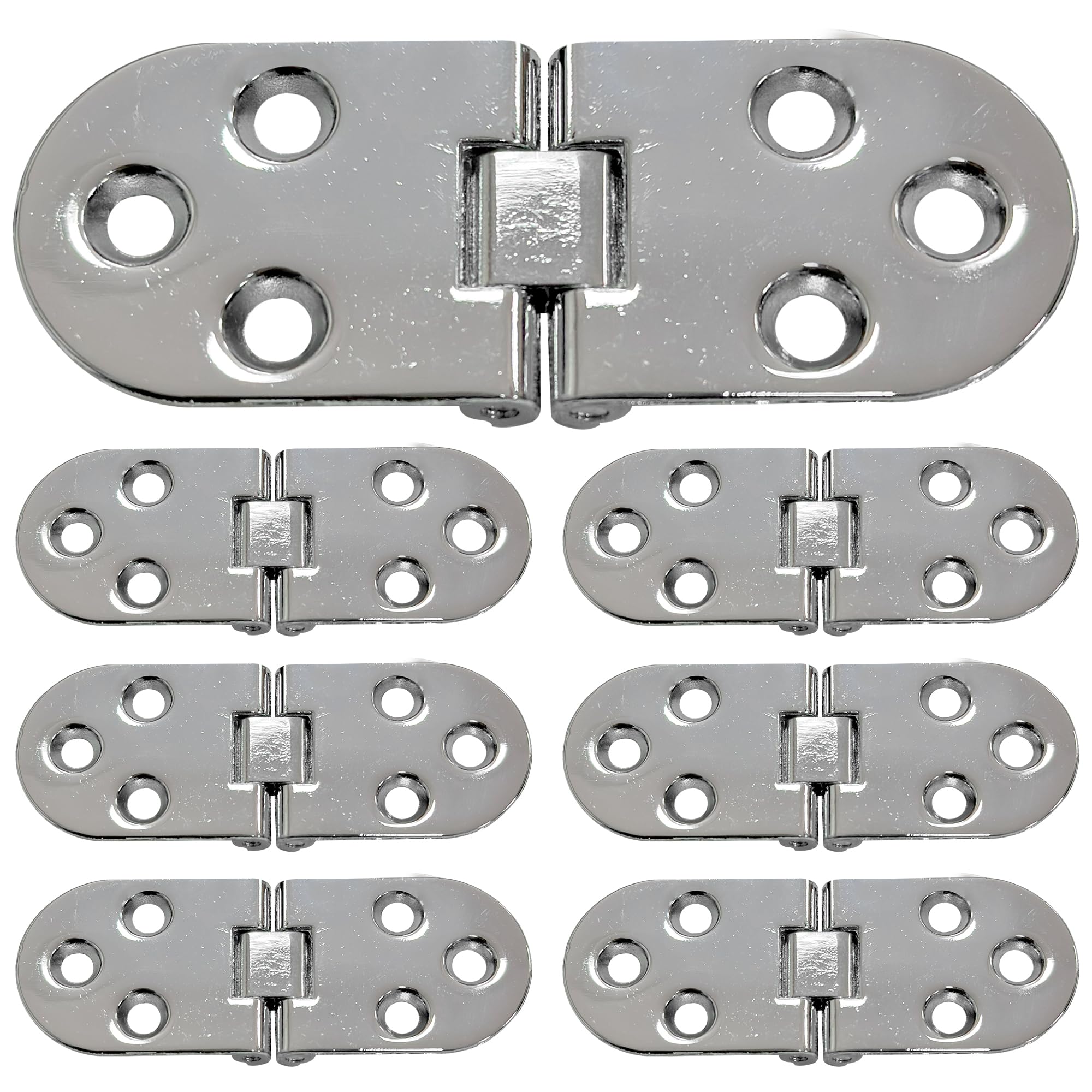 Highdecora 180-Degree Stainless Steel Flip Door Hinges, 30mm x 80mm, Counter Flap Hinges for Wooden Box, Cabinet (6)