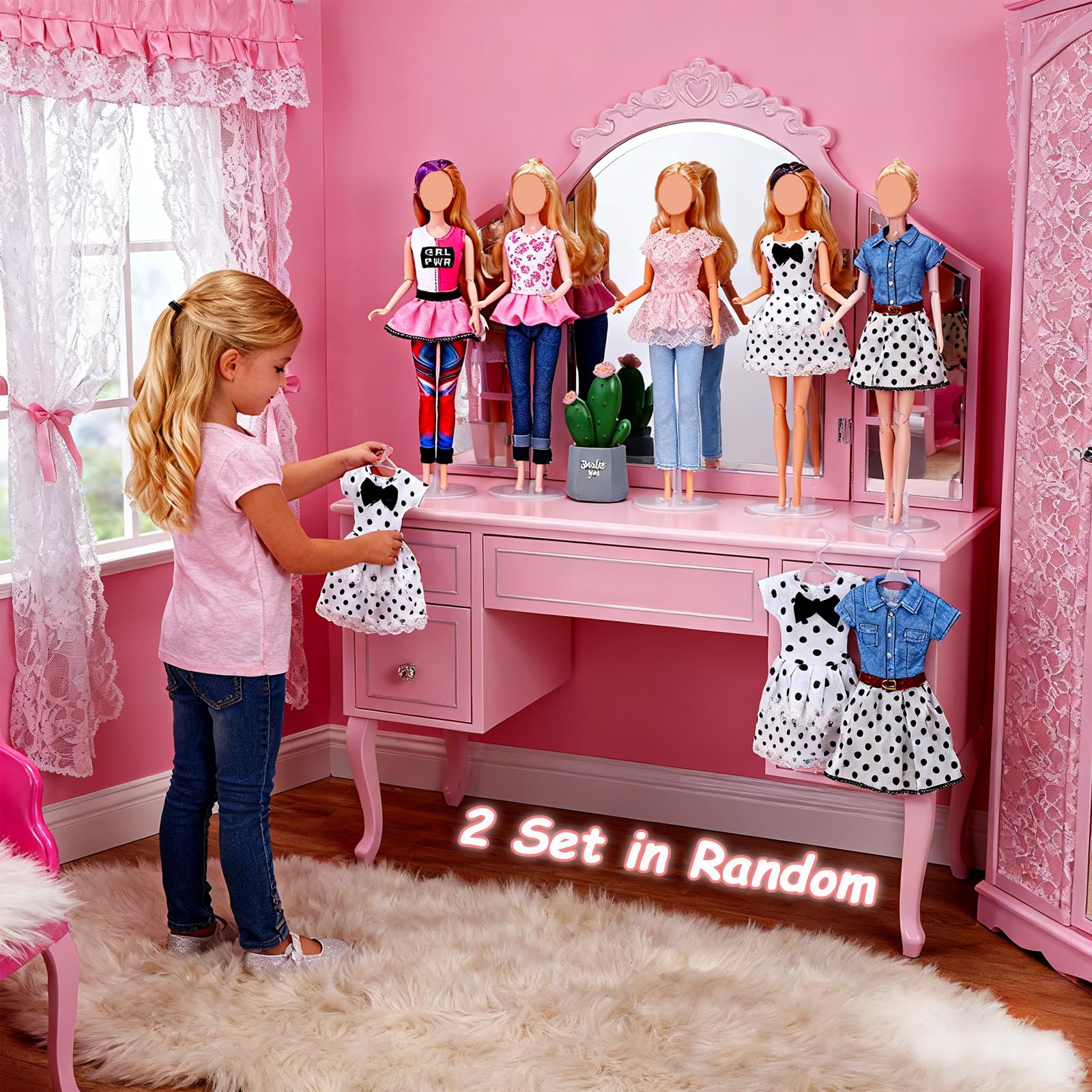 42 Pieces Clothing and Accessories Compatible with Barbie Clothes, Includes 6 Fashion Clothes, 1 Jacket, 1 11.5 Inch Doll Swimsuit During Holidays or Christmas — view 4