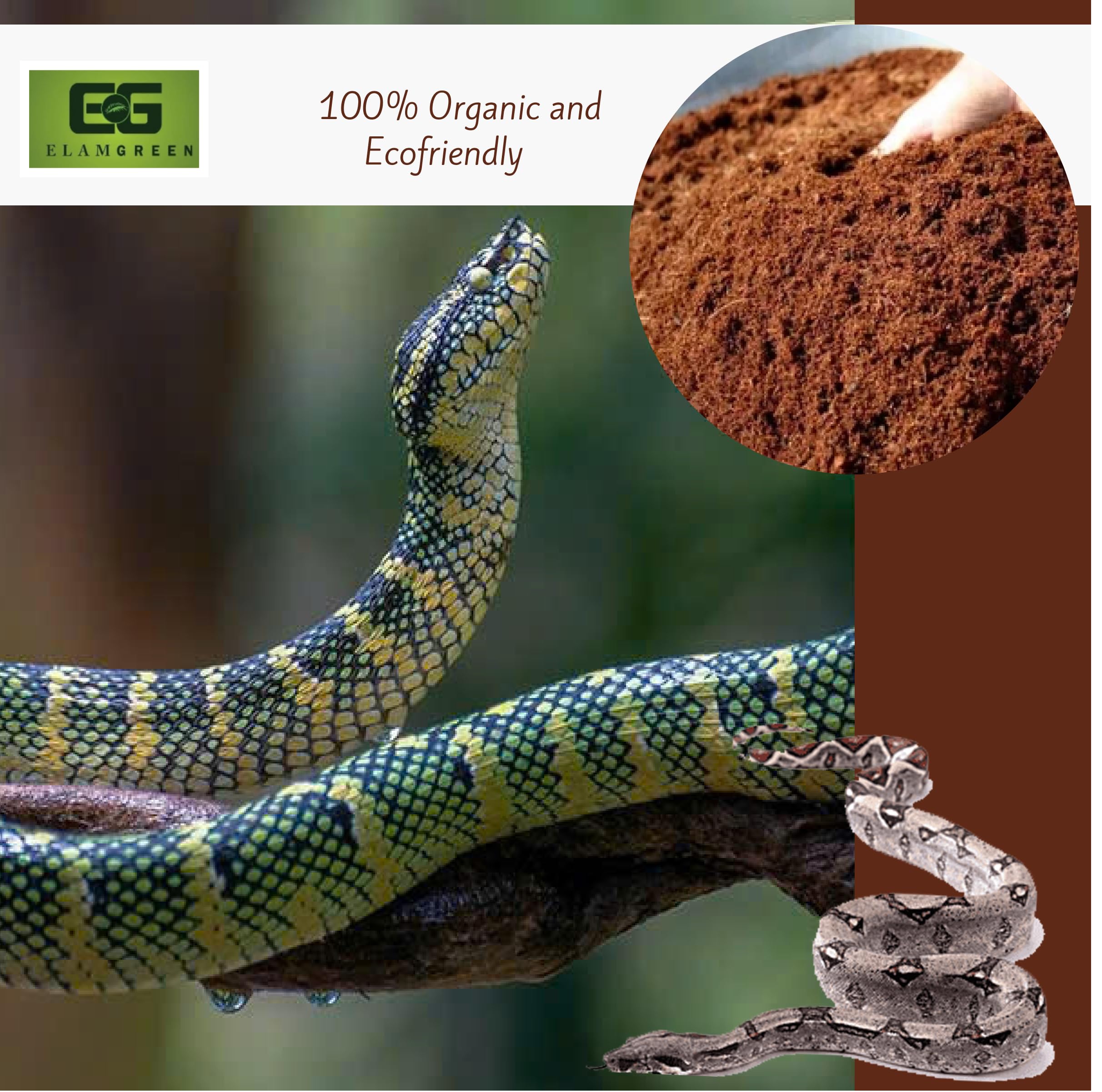 Elamgreen Coco peat Block for Animal Bedding pet Products | Dogs, Cats Reptiles Snakes Chicken Birds (650 gram) 2