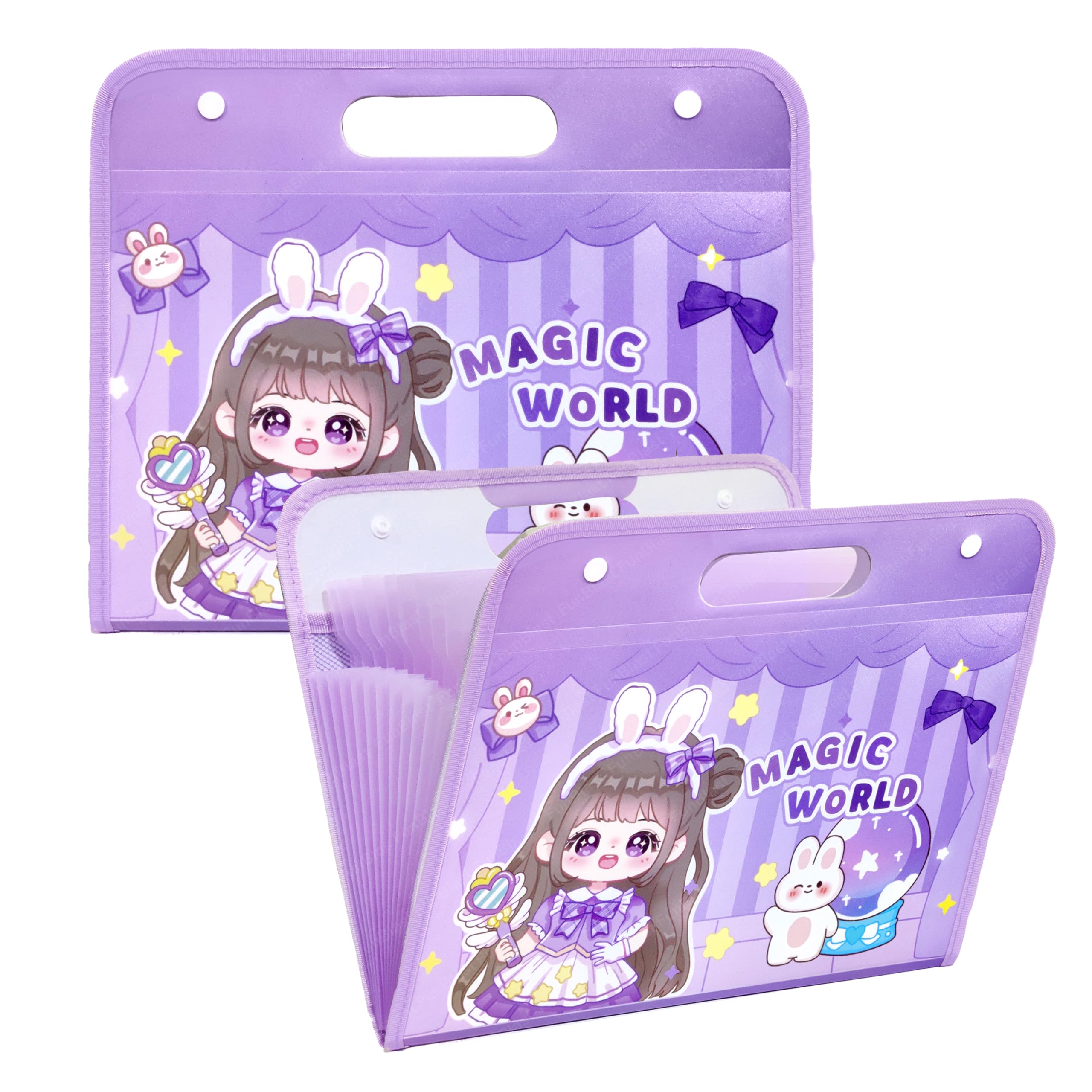 FunBlast Magic World File Folder with Button Lock – 12 Pockets