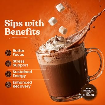 Inner Elevate Mushroom Hot Chocolate Superfood - Ceremonial Cacao with 5 Mushrooms (Lion's Mane, Cordyceps, Chaga, Reishi, Turkey Tail) - Great as a Coffee Alternative, Hot Chocolate, or Smoothie (30 Servings)