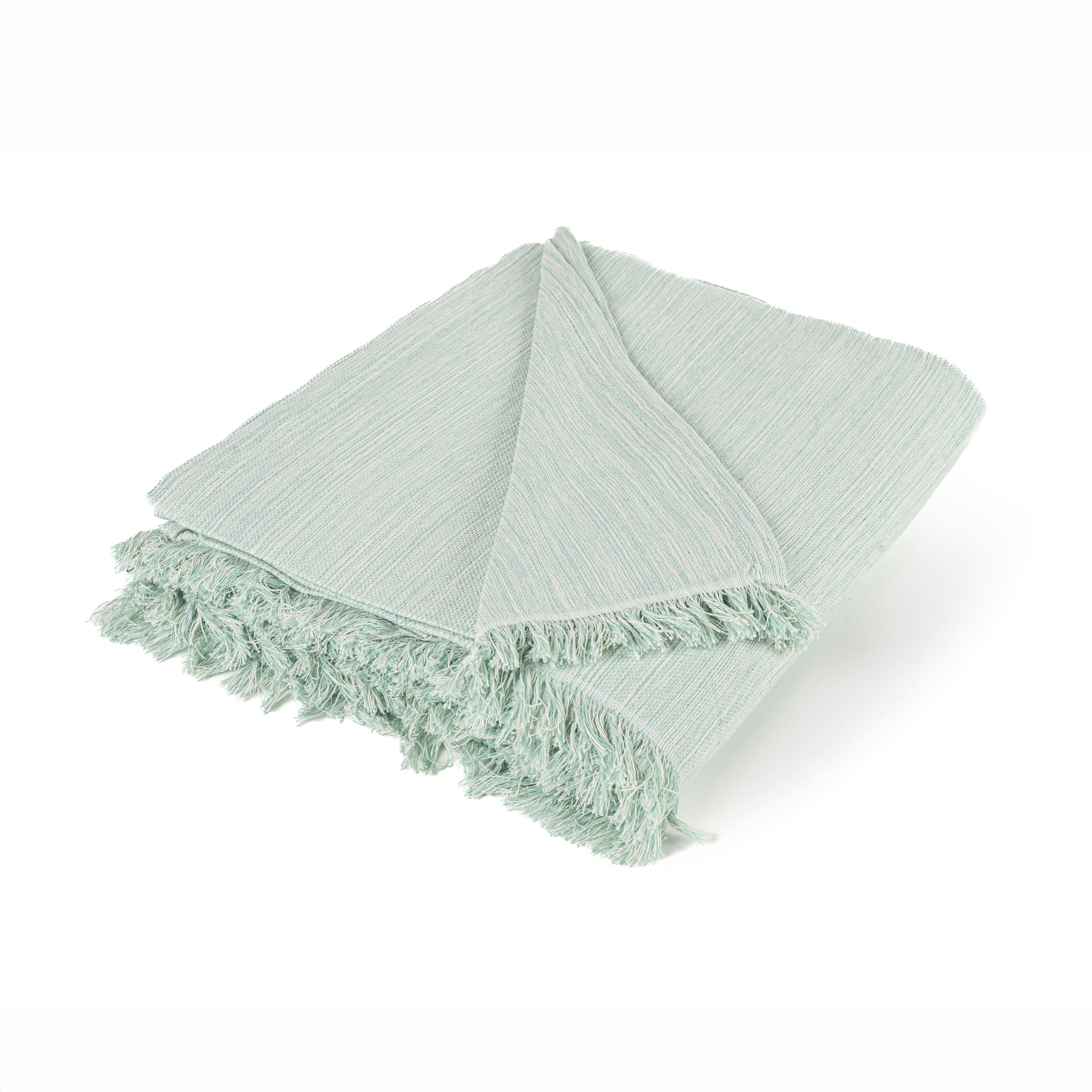 Plaid multifonction Bruma vert d'eau pour cocooner sur le canapé