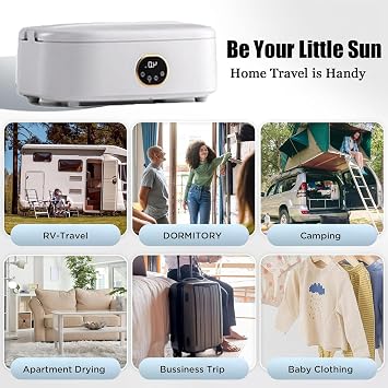 Mini Clothes Dryer, Small Foldable Electric Dryer, Heat Pump Dryers Portable Dryer for Apartments, Travel with Timer Function and Remote Control
