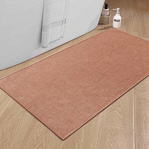 Miniatura 93 de chakme Alfombras de baño de 47 x 17 pulgadas, ultra delgadas, antideslizantes, de secado rápido, absorbentes, para suelo de baño