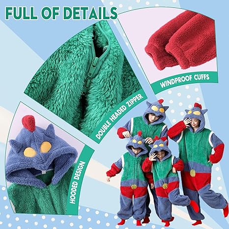 Pyjama Famille Noël - Combinaison Animale Polaire Corail - Vêtement Maison Chaud Déguisement Fêtes (adulte) - 8