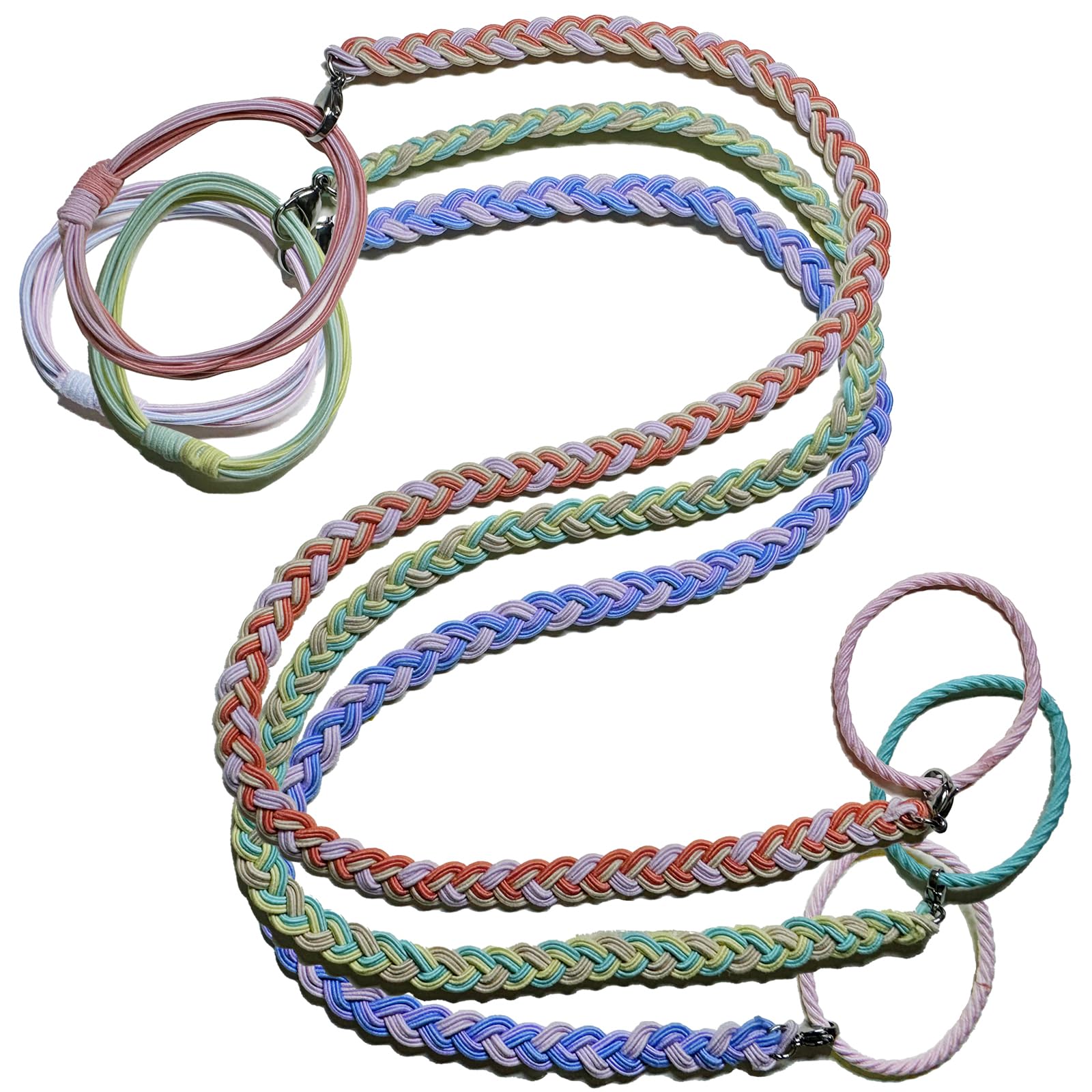 Long Spiral Hair Ties No Damage for Fine Thin Hair, 18" Soft Ponytail Holders Braided Pony Tails Wrap Hair Tie for Women Girls Stretchy Hair Bands for