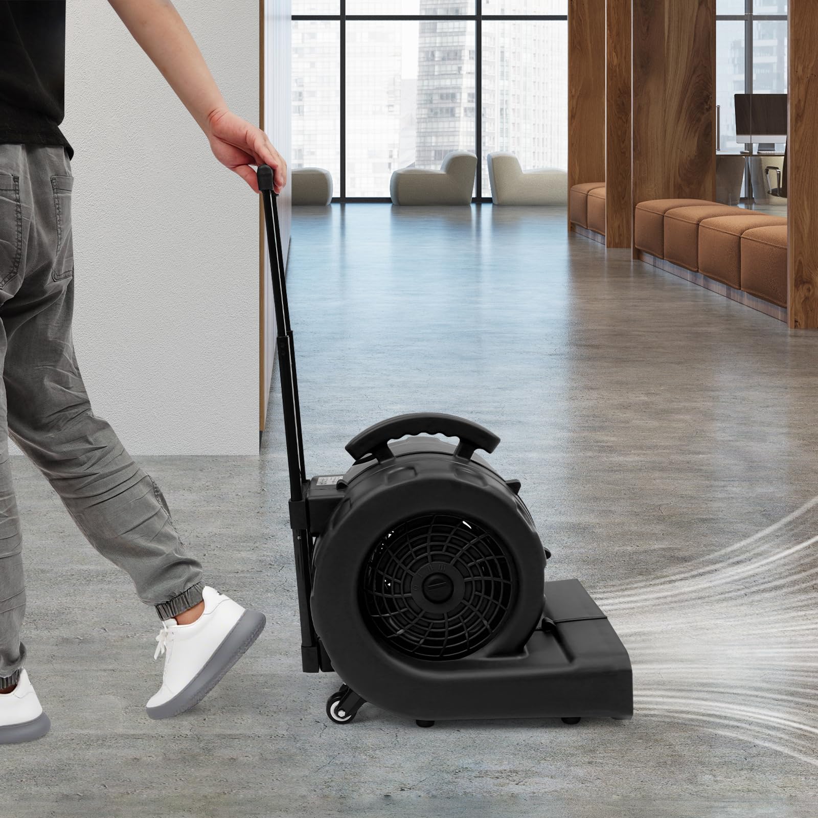 750W Turbolüfter Teppichtrockner Radialgebläse Baulüfter Tragbares Bodengebläse mit 3 Geschwindigkeitsstufen fur Kühlung, Lüftung, Trocknung