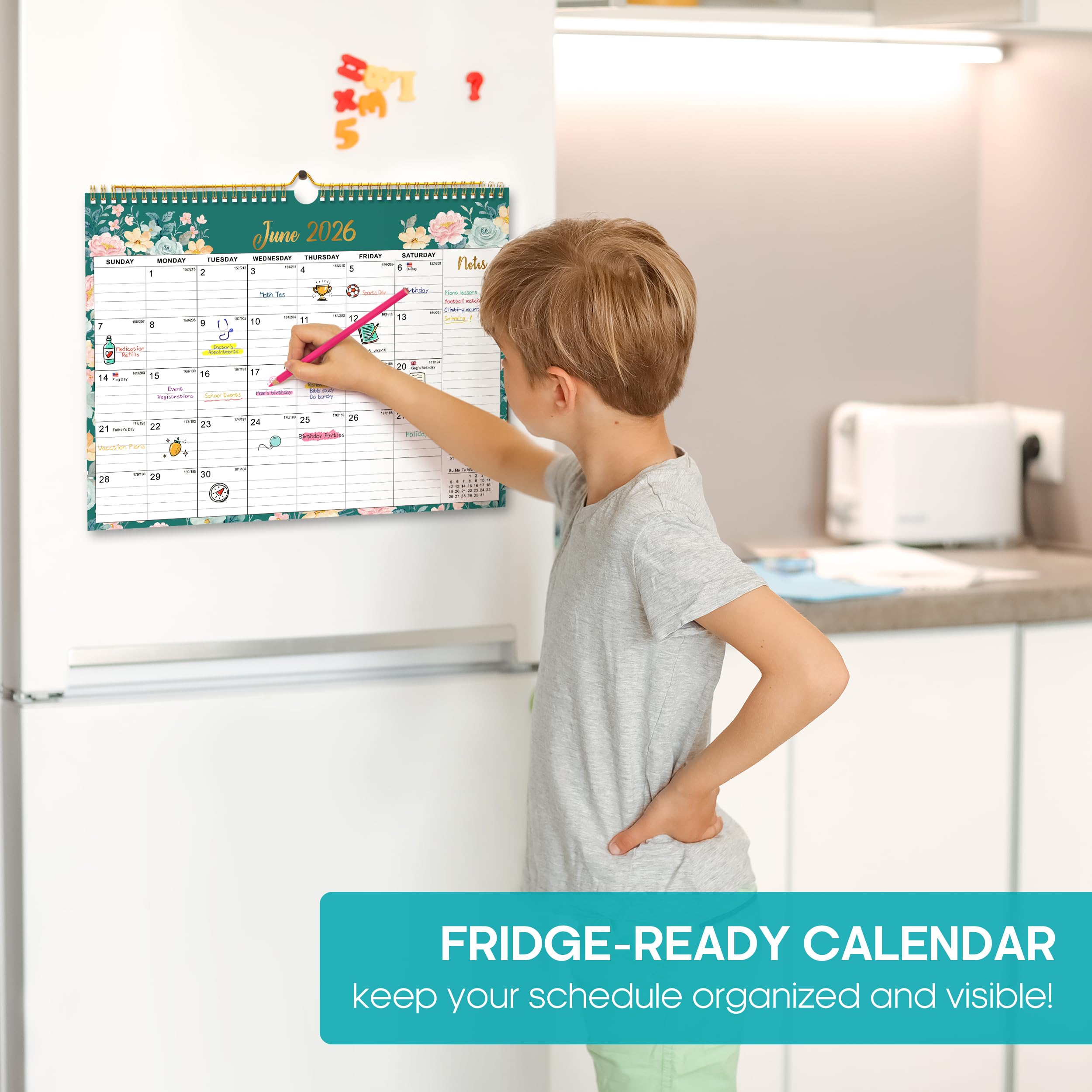 2026 Calendar Monthly Wall Calendar from October 2025 to June 2027 11 5 x 14 7 Spiral Binding — view 5