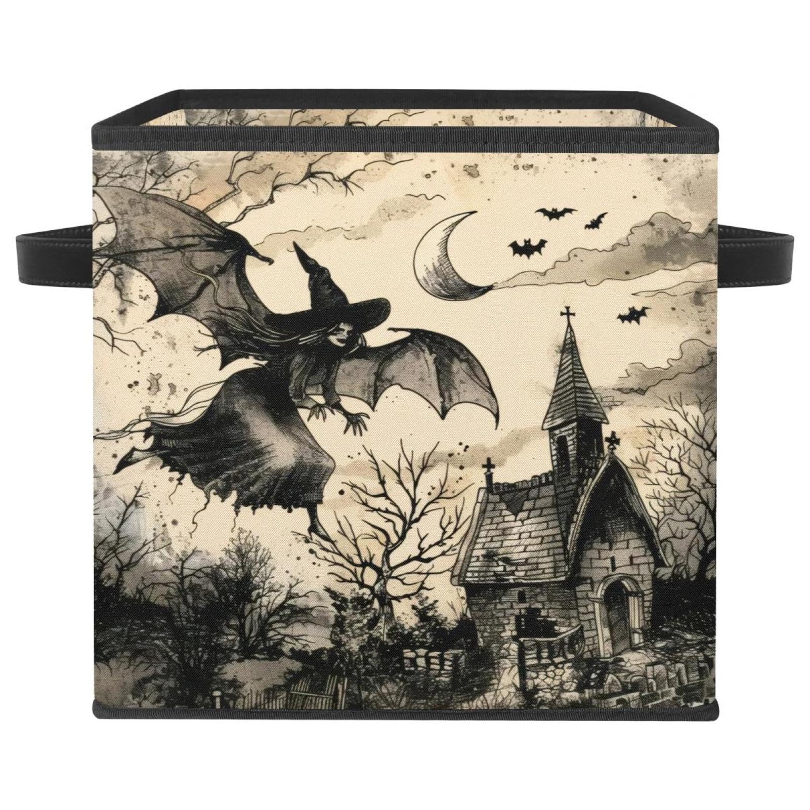 Boîte de rangement pour vêtements Halloween grand modèle avec poignées