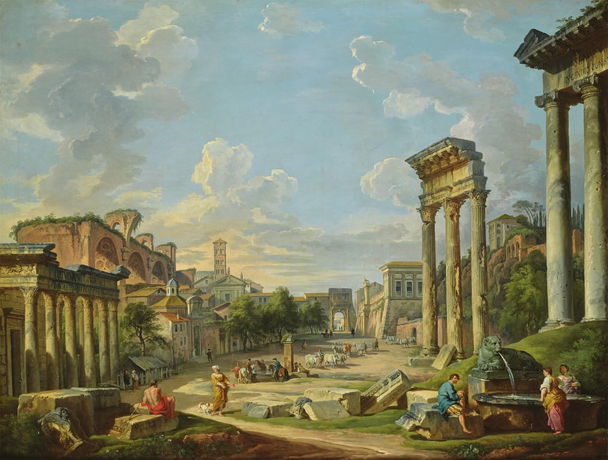 Serendipitp No Frame Vintage Wall Art Canvas Nordic Poster Canvas Print Picture View Of Campo Vaccino By Paolo Pannini Wall Art Poster For Home Decor 60X90cm