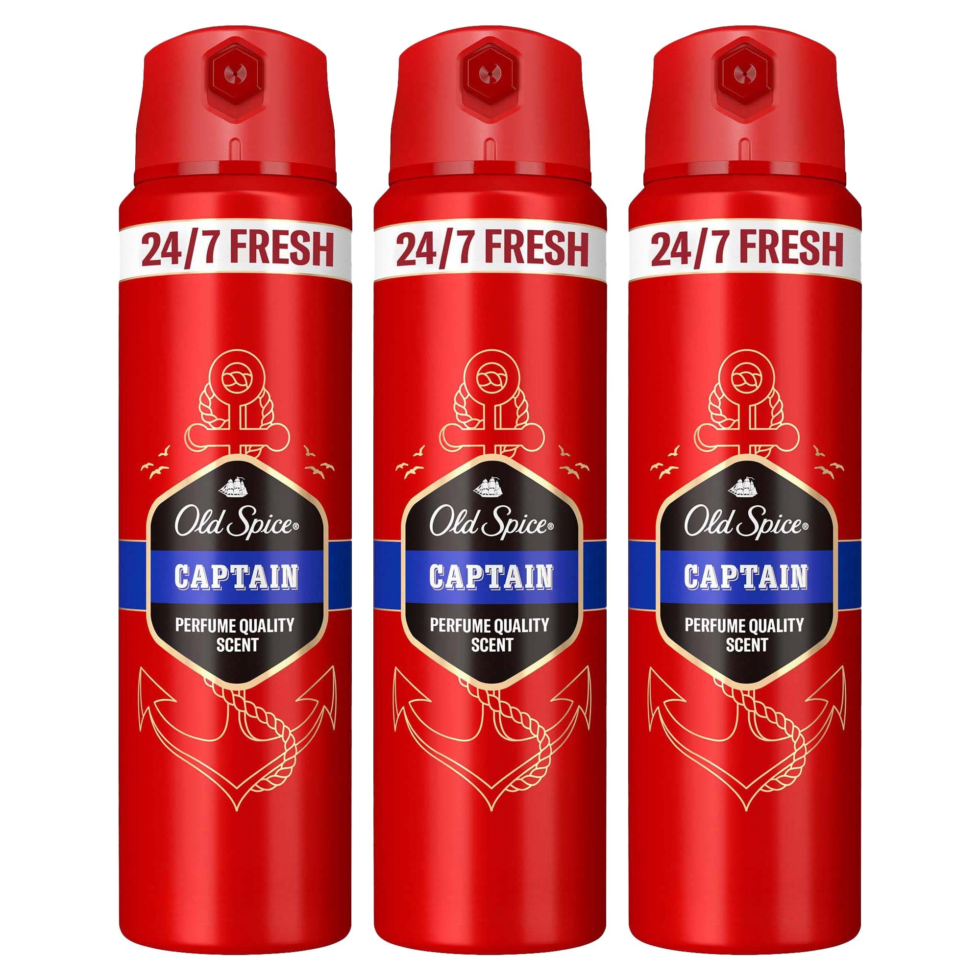 Old Spice Captain Erkek Sprey Vücut Deodorantı 150 ml 3lü paket