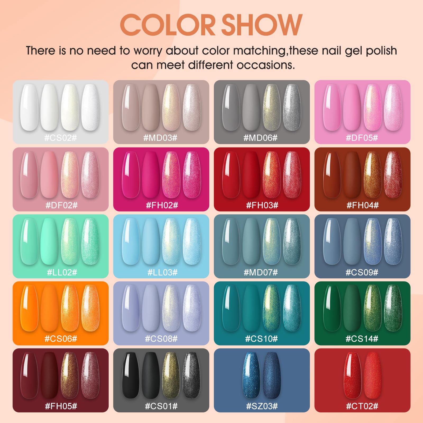 COSCELIA Żelowy zestaw do paznokci z lampą UV 20 kolorów Baza Top Coat narzędzia do manicure