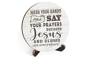 Rustic Bathroom Sign: Wash Your Hands and Say Your Prayers