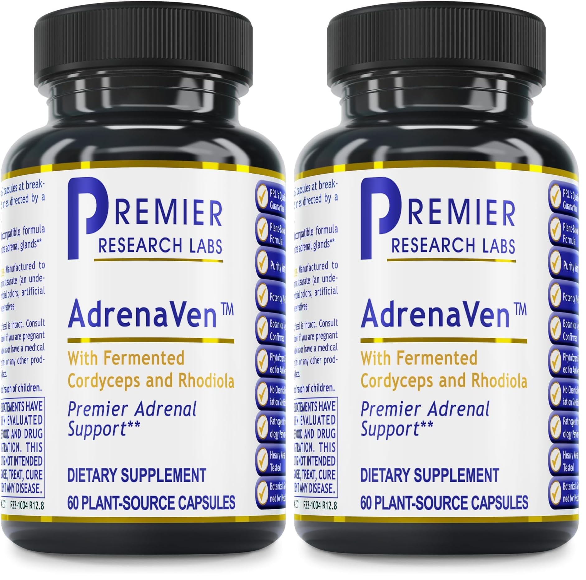 Premier Research Labs 30 Servings-AdrenaVen - Adrenal Health Supplement, Supports Adrenal Gland Health and Stress Response - Organic Adrenal Health - 60 Plant-Source Capsules (Pack of 2) Premier Research Labs: 30 Servings-AdrenaVen - Adrenal Health Supplement, Supports Adrenal Gland Health and Stress Response - Organic Adrenal Health - 60 Plant-Source Capsules 60 Count (Pack of 2)