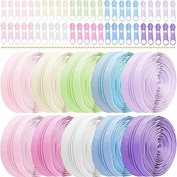 Farben Nylon Rei verschluss Endlos Endlosrei verschluss mit Schieber und Zipper DIY Reissverschluss Teilbar Rei verschluss Reparaturset Bunt f r N hen Basteln und Tasche