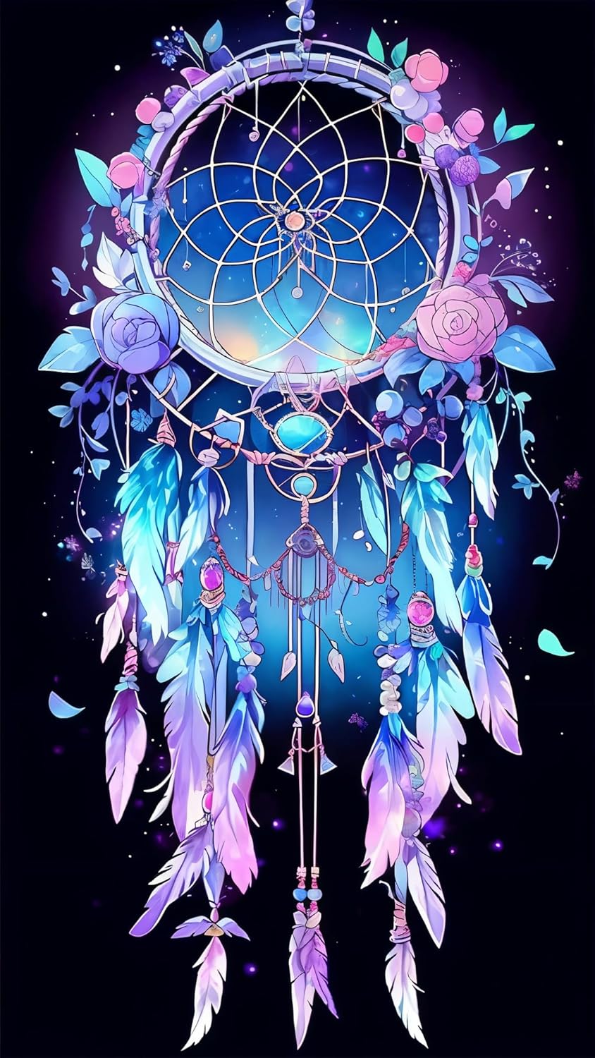ARTGOTO Extra Large Diamond Art Painting Kits for Adults,23.6x41.3 inches/60x105 cm Dreamcatcher B DIY Full Round Drill Diamond Dots,Extra Large Size for Home Wall Decor Gifts