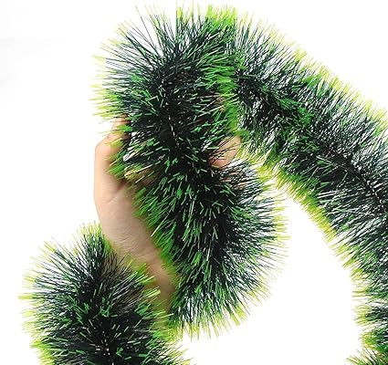 Kapoor Crafts 6 pcs Green Garland for Christmas Ornaments Home Decoration Artificial Tinsel Garland Green Heavy Christmas Strings, Ribbon for Xmas Christmas and Tree Decoration