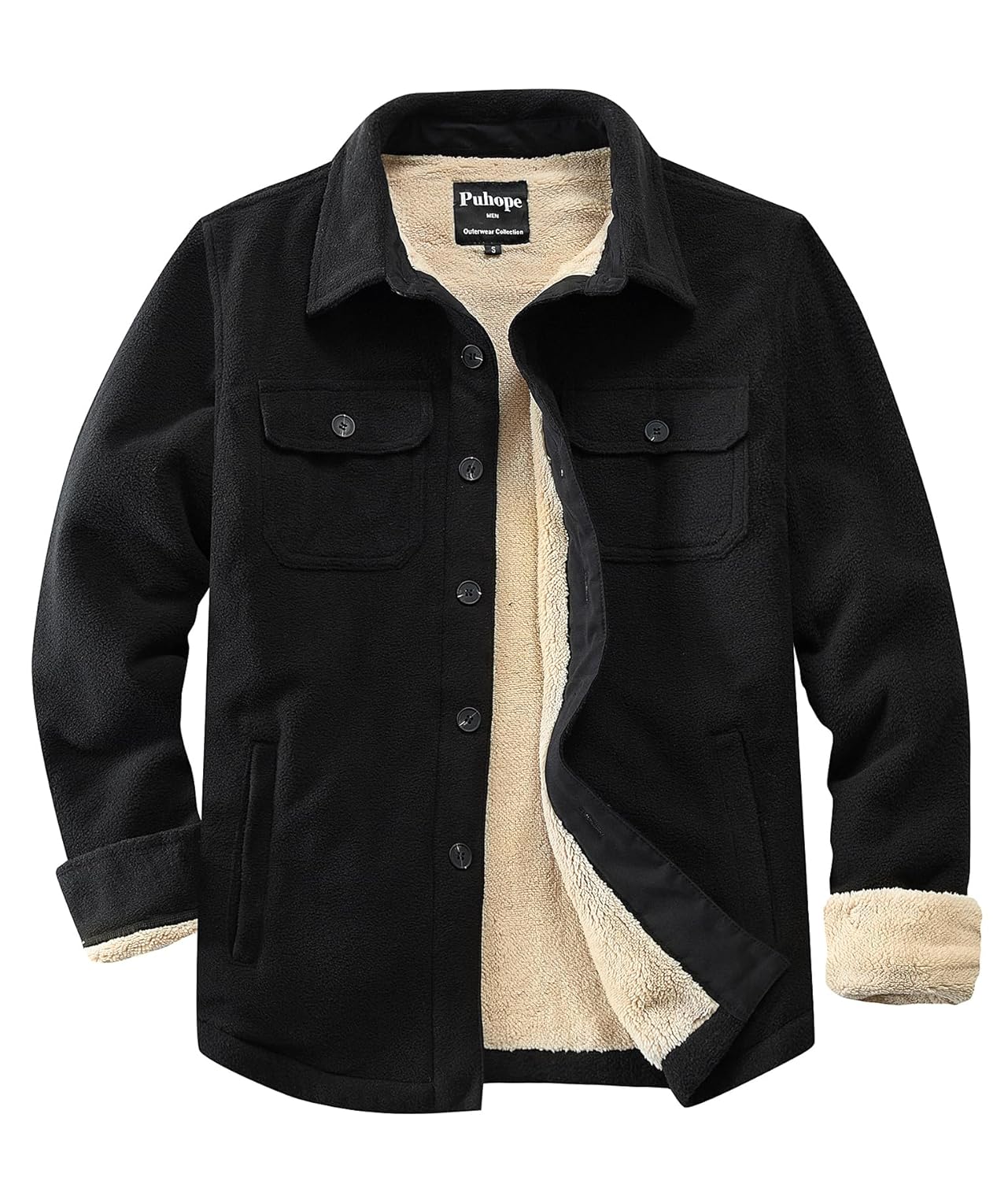 Puhope Jaqueta masculina de lã polar com forro de sherpa quente para homens, jaqueta grossa de botões com vários bolsos em promoção! Veja a oferta e mais achadinhos de Jaquetas & Casacos 7 Hoje é o melhor dia para comprar Puhope Jaqueta masculina de lã polar com forro de sherpa quente para homens, jaqueta grossa de botões com vários bolsos com aquele preço maroto! Promoção! Aproveite a oferta! 7