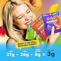 Vista 6 de Shameless Snacks - Gomitas keto bajas en carbohidratos sin gluten - Melocotón, sandía, chile y mango