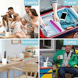 Hooqict 4 Pack Toothbrush Cases Travel Toothbrush Holder Portable Toothbrush Container Case Plastic Toothbrush Carrier Cover Case Toothbrush Protector for Traveling, Bathroom, School, Home, Camping