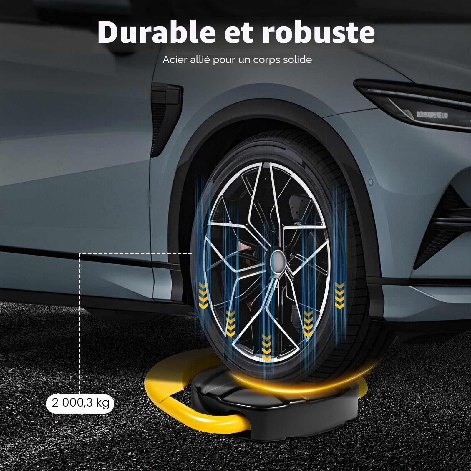 Barrière de parking électrique avec 2 télécommandes, panneau d'avertissement pliable, IP67, bras pivotant à 180°, barrière de parking privé