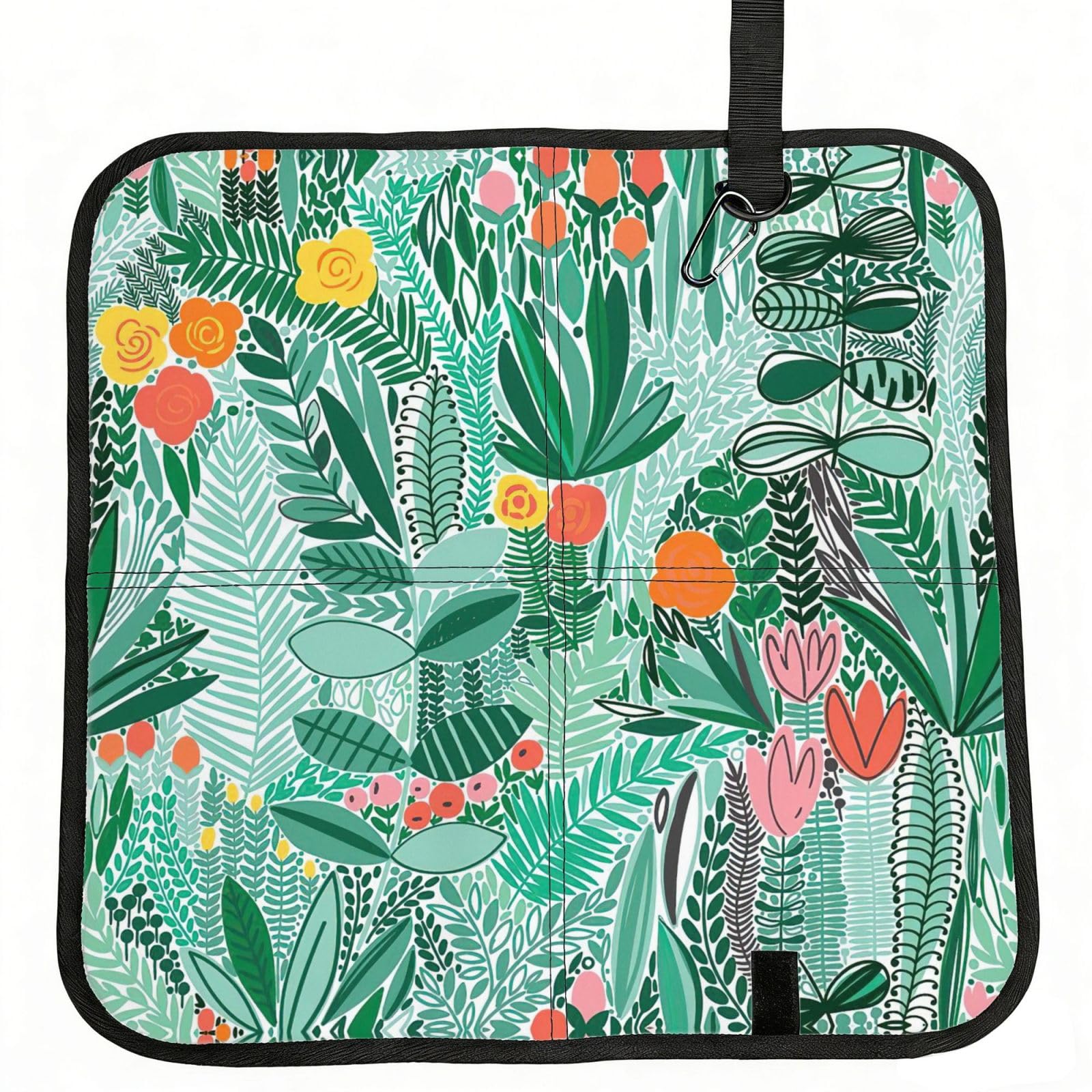 AYYQWE Tropical Flora Print Foldable Seat Cushion Portable Chair Pad Office Commuting Picnic Camping Outdoor