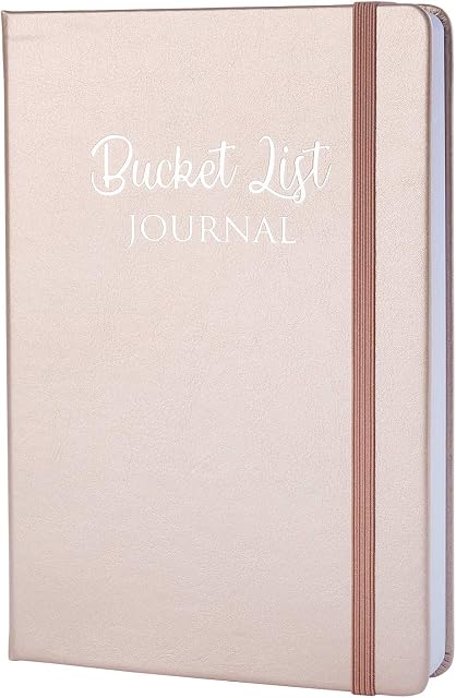 Bucket List Journal - A Creative & Inspirational Notebook to Note Down New Ideas, Dream Holidays & Adventures - Gift for Women (Rose Gold)