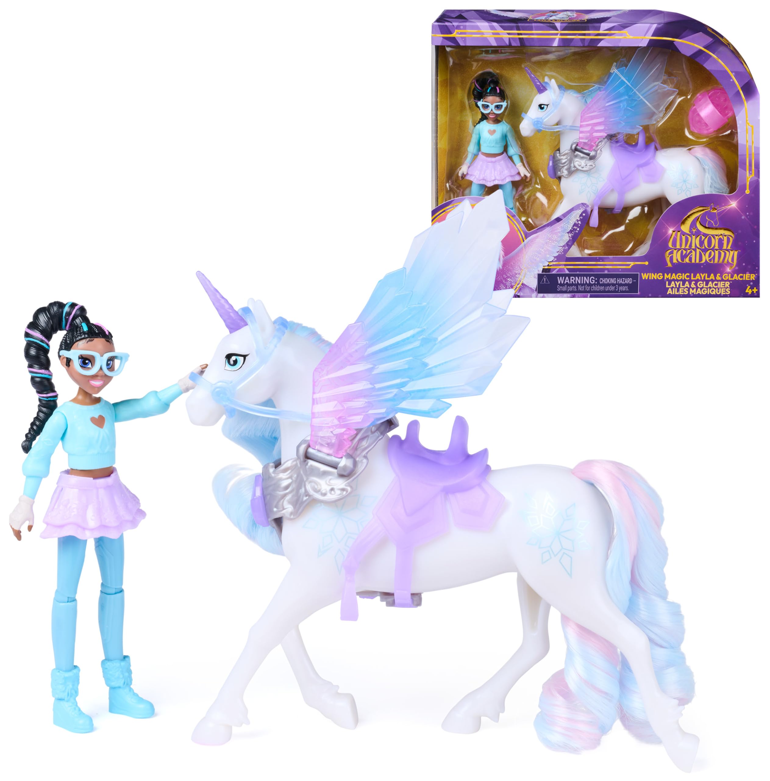 Unicorn Academy Wing Magic Layla & Glacier, Dolls & Toys, Ages 4+
