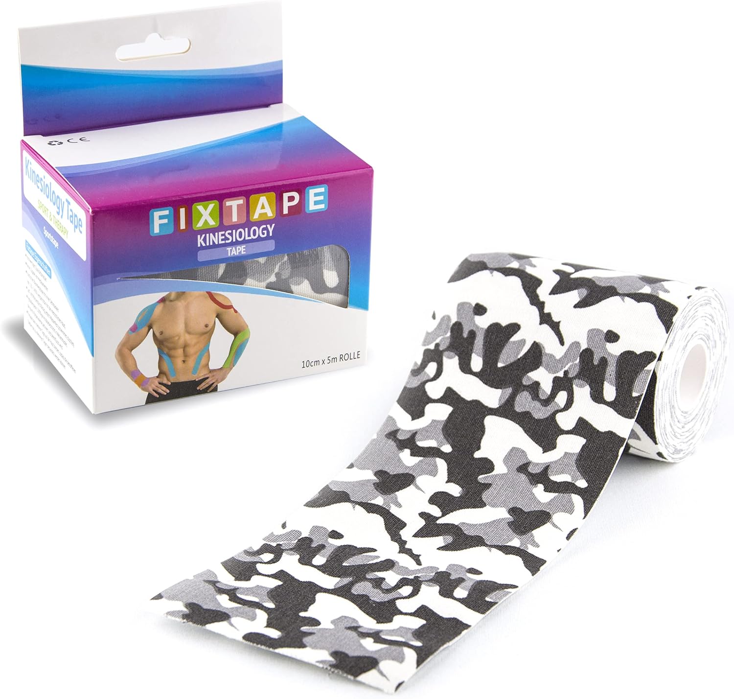 FixTape KinesioTape 10 cm x 5 m I latexfrei wasserfest luftdurchlässig I hautfreundlich