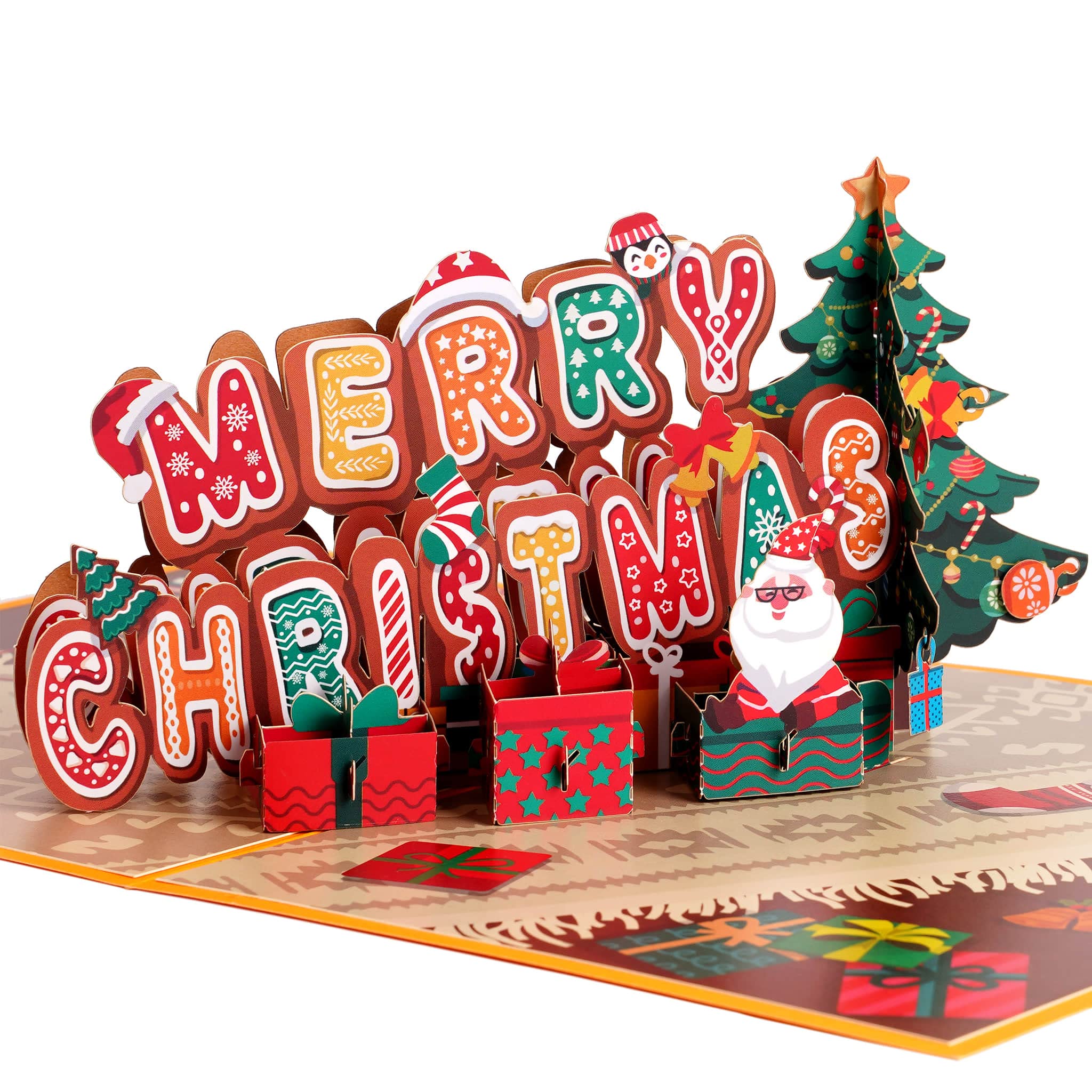 3D Pop-Up Weihnachtskarte Mit Weihnachtsmann-Zug | Wunderschöne Handgefertigte Grußkarte Mit Umschlag