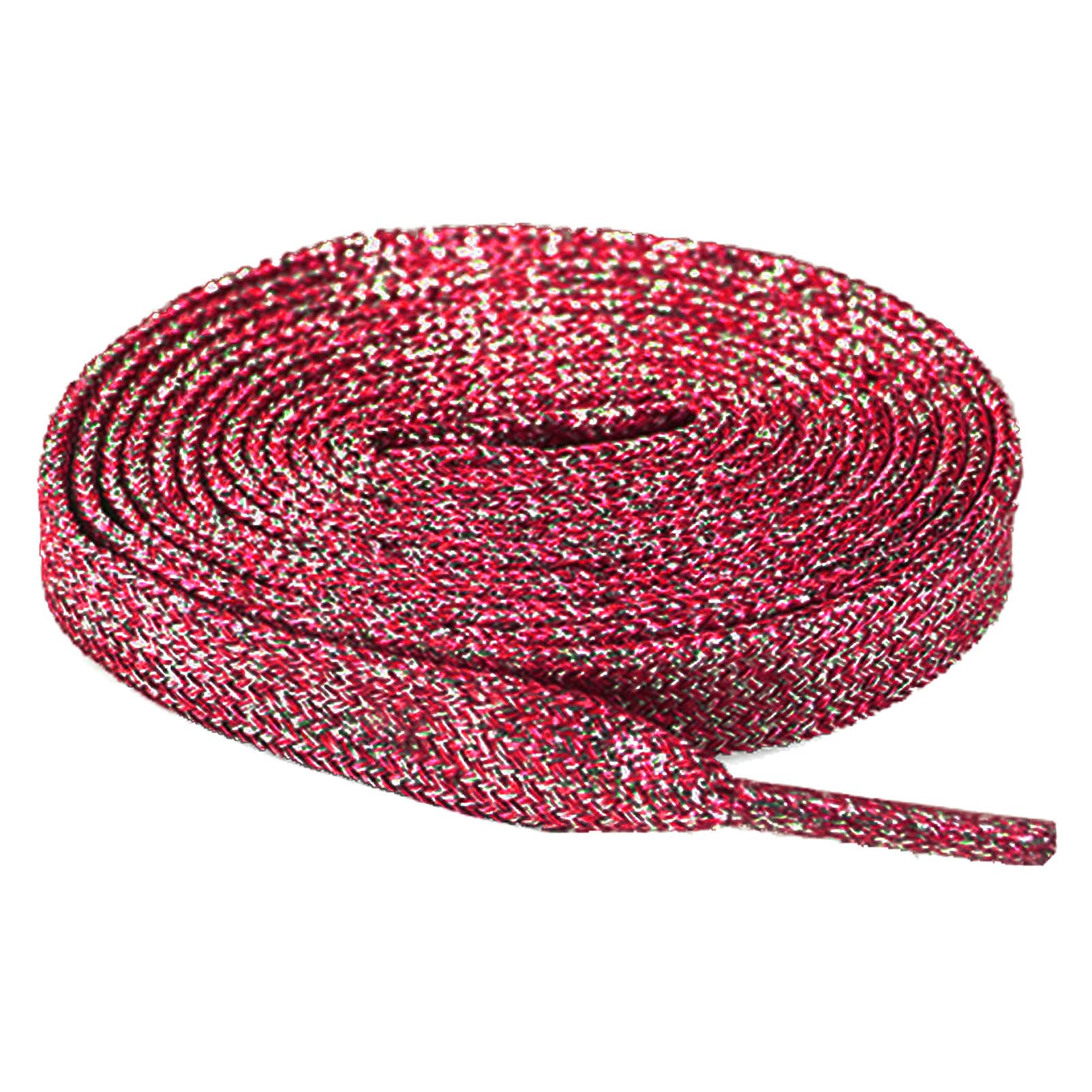 Anopo 2 Pairs Glitter Shoe Laces for Sneakers 10mm Wide Bling Metallic Rhinestone Shoe String for High Tops