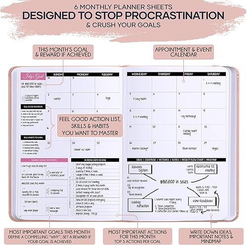 Miniatura 5 de Self Care Journal & ADHD Planner for Adults - 5 Minute Journal, A 90 Days Planner, Creating Your Dream Life, Increase Productivity & Happiness, Rose