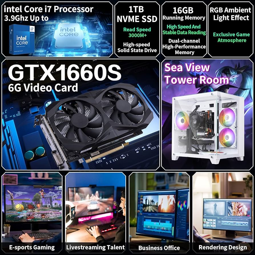Amazon.com: Gaming PC Desktop Computer,Intel Core i7 Desktop