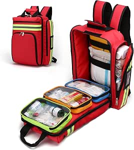 Sac à Dos De Premiers Secours Vide - Trousse Médicale D'urgence - Bande Réfléchissante, Grande Capacité - Pour Camping, Randonnée, Professionnels
