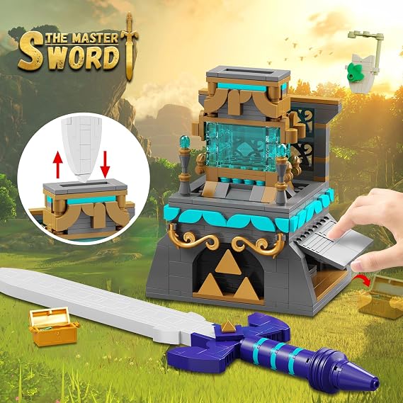 BOTW The Master Sword Glowing Building Block Set,Sword Toy Set for Adults Boy Fans Kids Ages 6-12 Year Old(498PCS)