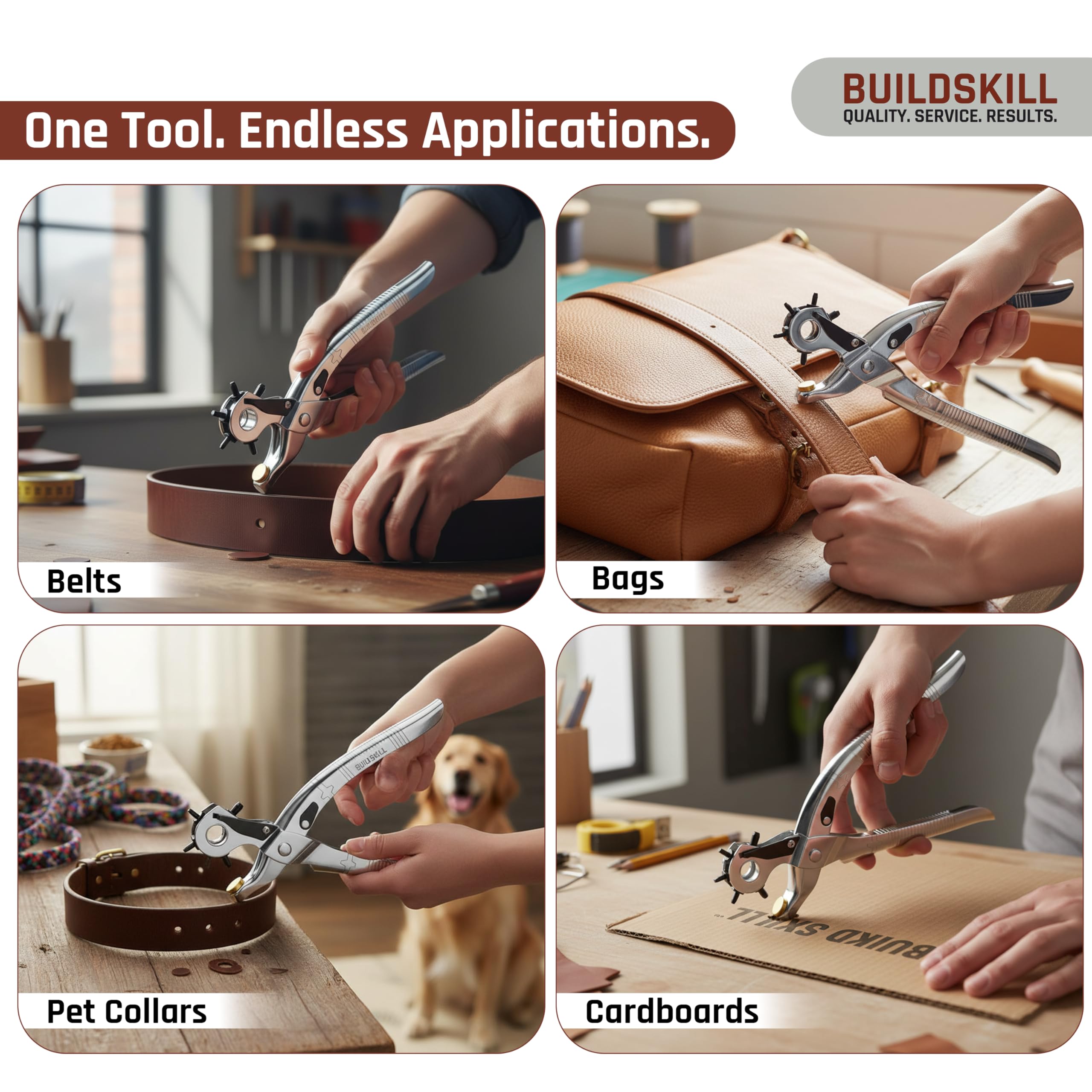 BUILDSKILL Leather Hole Puncher - 6 Hole Size -6