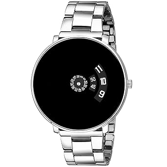 HIRA Analogue Paidu Black Dial with Silver Belt Mens and Boys Watch