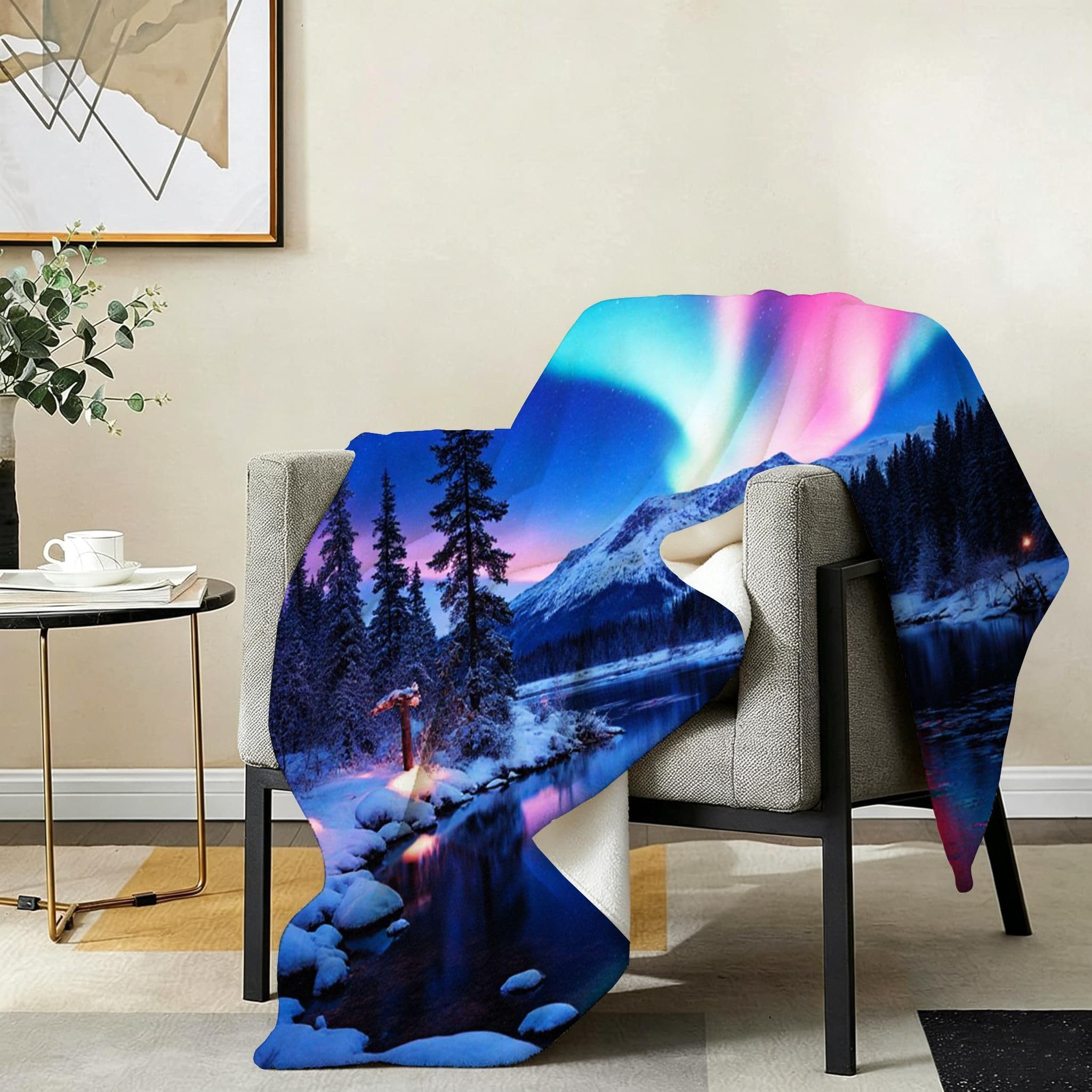 Manta de Forro Polar 240x260 cm, Río Azul, AQ102