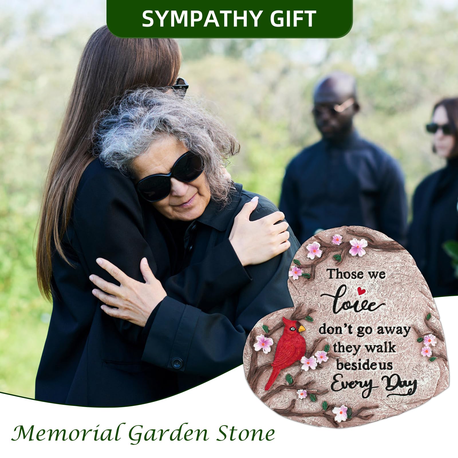 Sympathy Gifts for Loss of Loved One, Memorial Garden Stones in Memory of Loved One Gifts, Condolence Bereavement Gift for Garden, Outside, or Home Decor (10 inch)