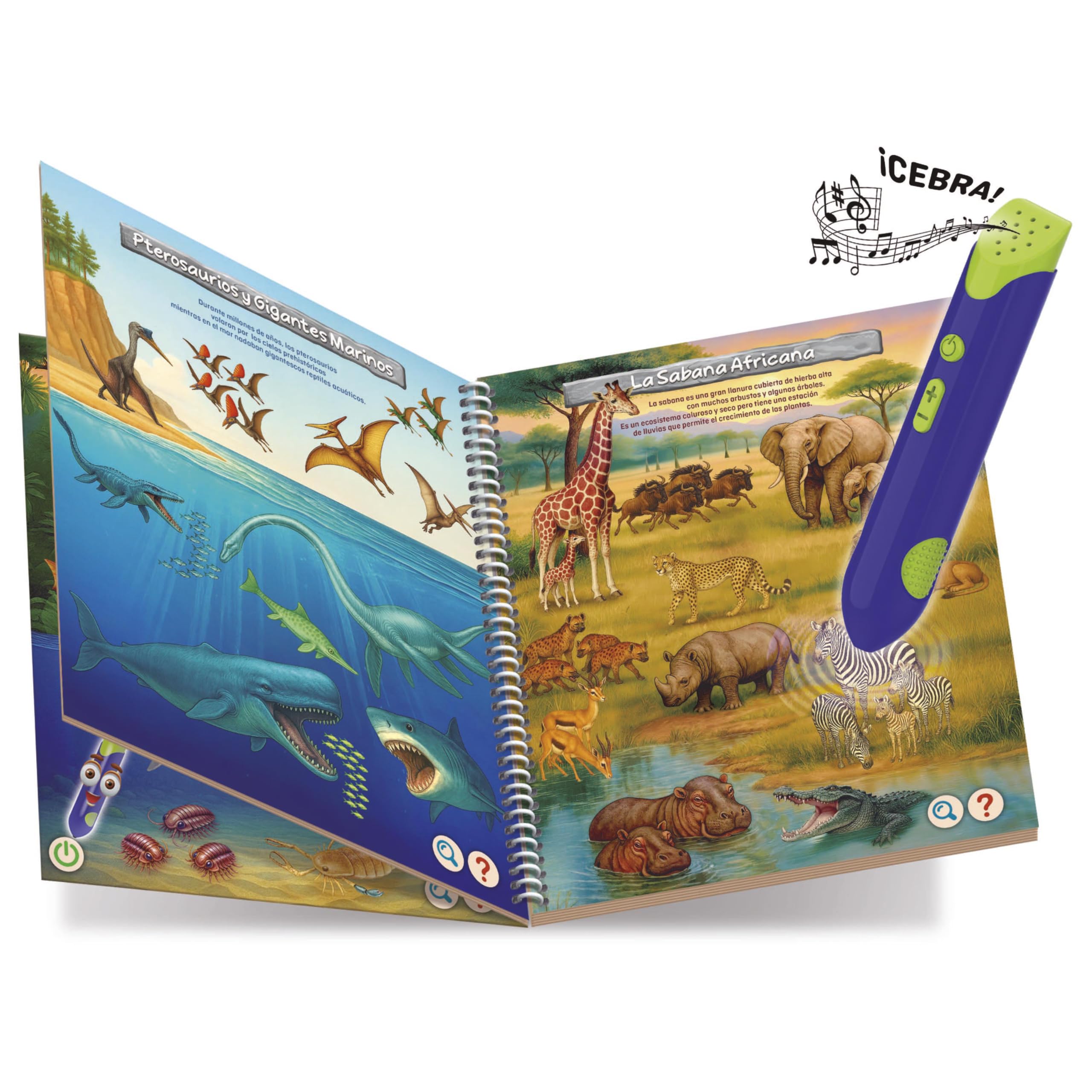 Educa - Educapen Dinos et Les Animaux | Jeu éducatif pour Enfants à partir de 5 Ans | Carnet avec Questions et Lecteur électronique | Enfants 5 6 7 Ans (20322)