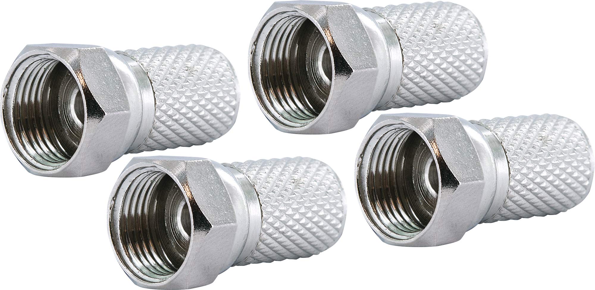 Schwaiger GmbH SCHWAIGER -FST8004 531- F wtyk wkręcany 4 szt. / 8 mm średnica/do kabla koncentrycznego/połączenia wtyczki i kabla/4 sztuki/srebrny