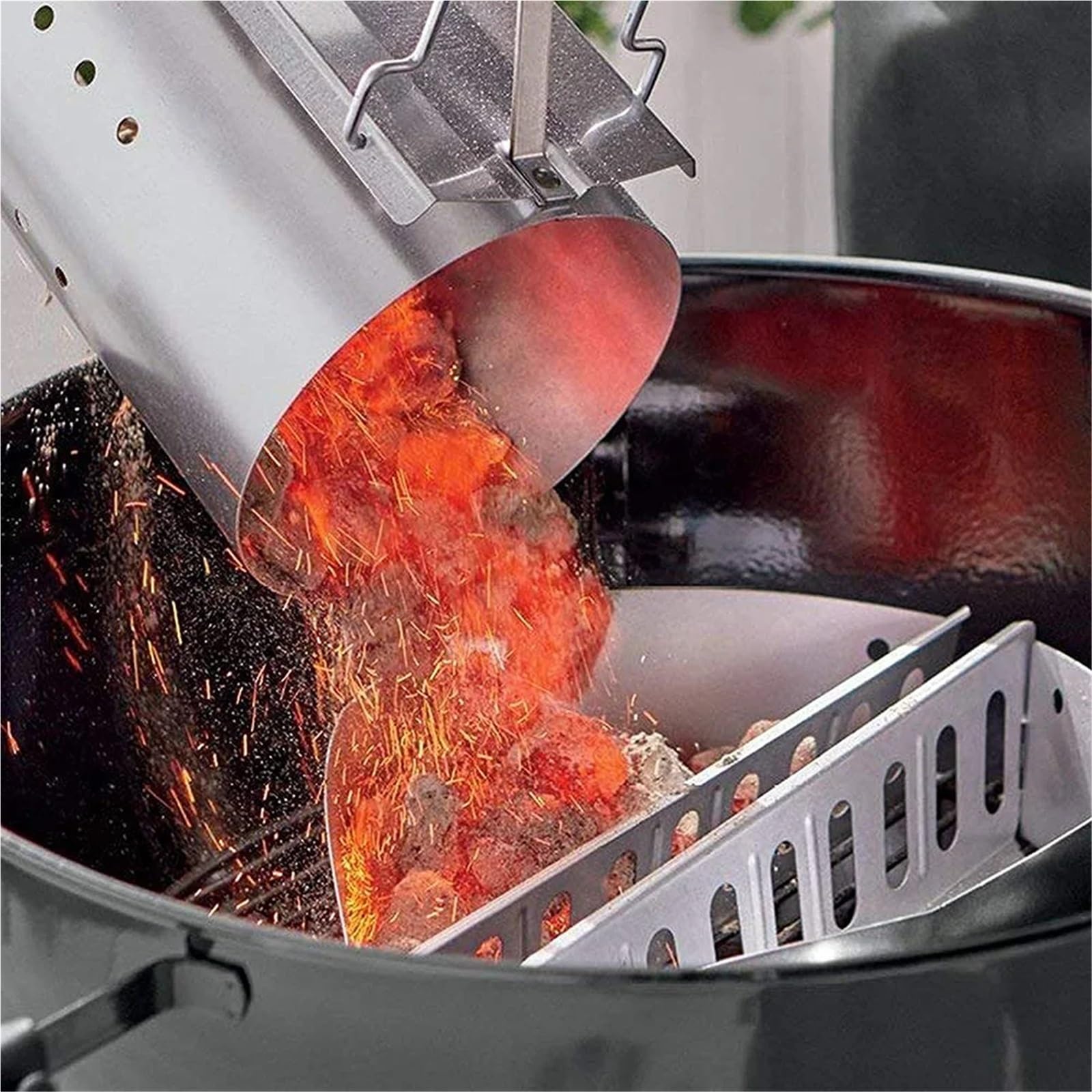 Kohlekorb Holzkohlekorb aus verzinktem Aluminium, Holzkohlegrill, hochtemperaturbeständige Grillwerkzeuge for Zuhause, Outdoor, Grill, Backwerkzeuge(2pcs)