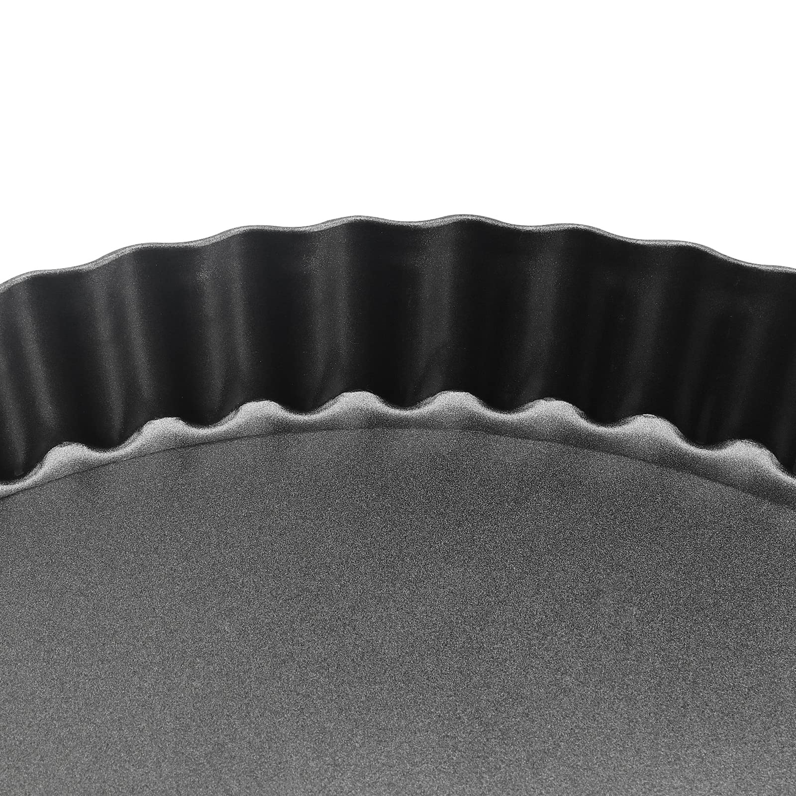 HAKZEON Lot de 2 Moules à Tarte à Quiche de 24,5 cm, Antiadhésifs Amovibles et Cannelés avec Fond Amovible pour Cuisson Quiches, Flans, Tartes aux Fruits