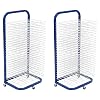 Pearington 25-Shelf MobileWall Mountable Art Drying Rack for Art Studios & Classrooms, 13 D x 17.5 W x 39.4 H, BlueWhite, 2-Pack