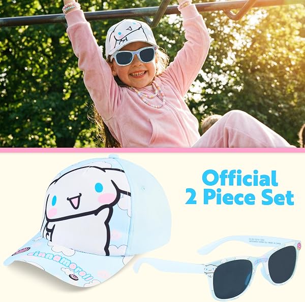 Disney Stitch | Hello Kitty | Care Bears Set Gafas de Sol y Gorra Niña, Protección UV400, Gorra Ajustable, Accesorios de Viaje, Regalo para Niña - 2