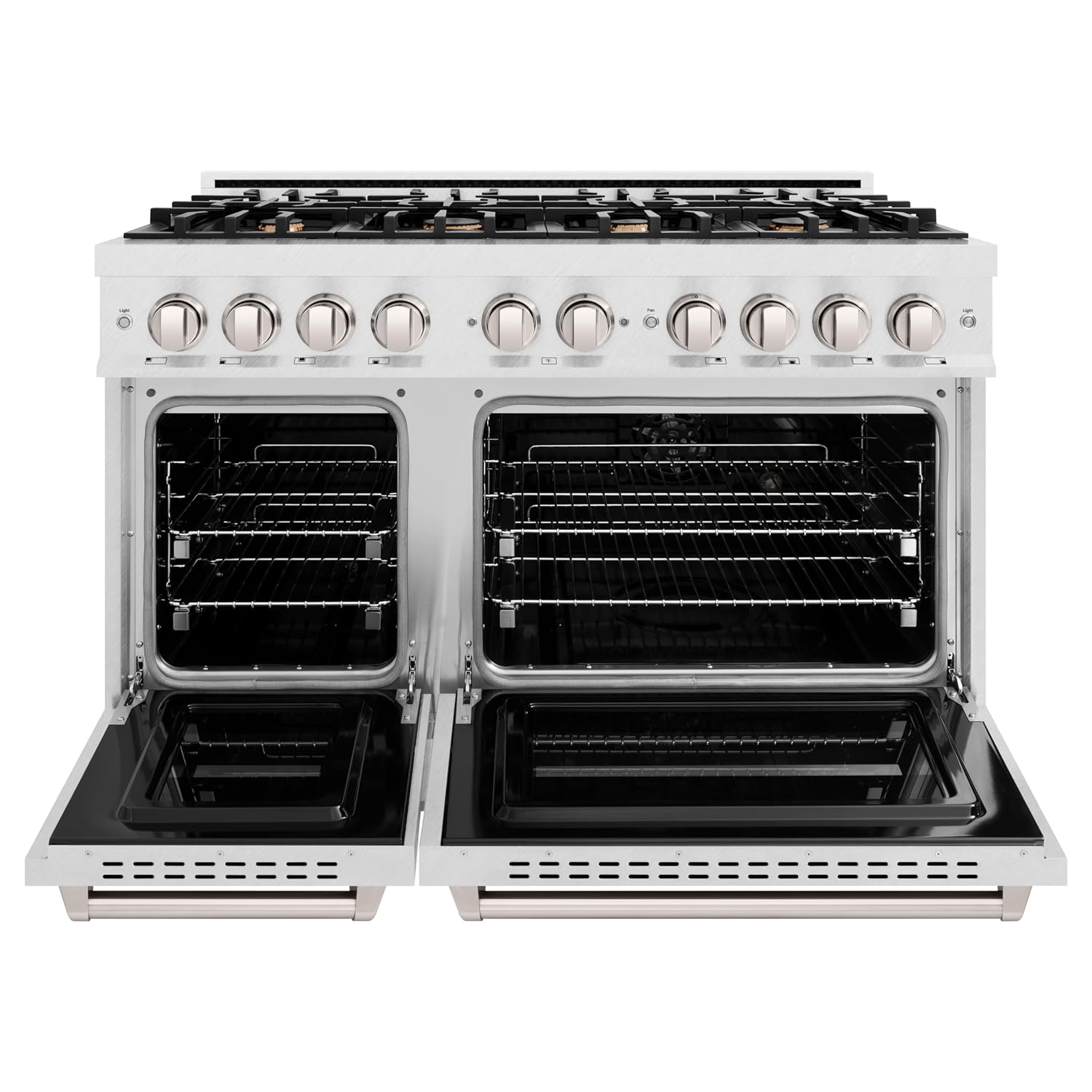 ZLINE 48 in. 6.7 cu. ft. Classic Double Oven Dual Fuel Range in Satin Stainless Steel with 8 Brass Burners (CDRS-BR-48)